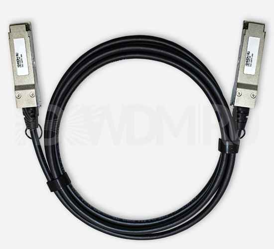 Кабель Direct Attached, QSFP+, 30AWG, 40 Гб/с, 3 м - ДВДМ.РУ (DSO-DAC-40-3)